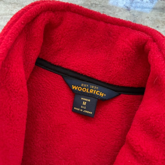 Woolrich Red fleece Sleeveless Zip Up Vest with Pockets size M - Picture 4 of 4